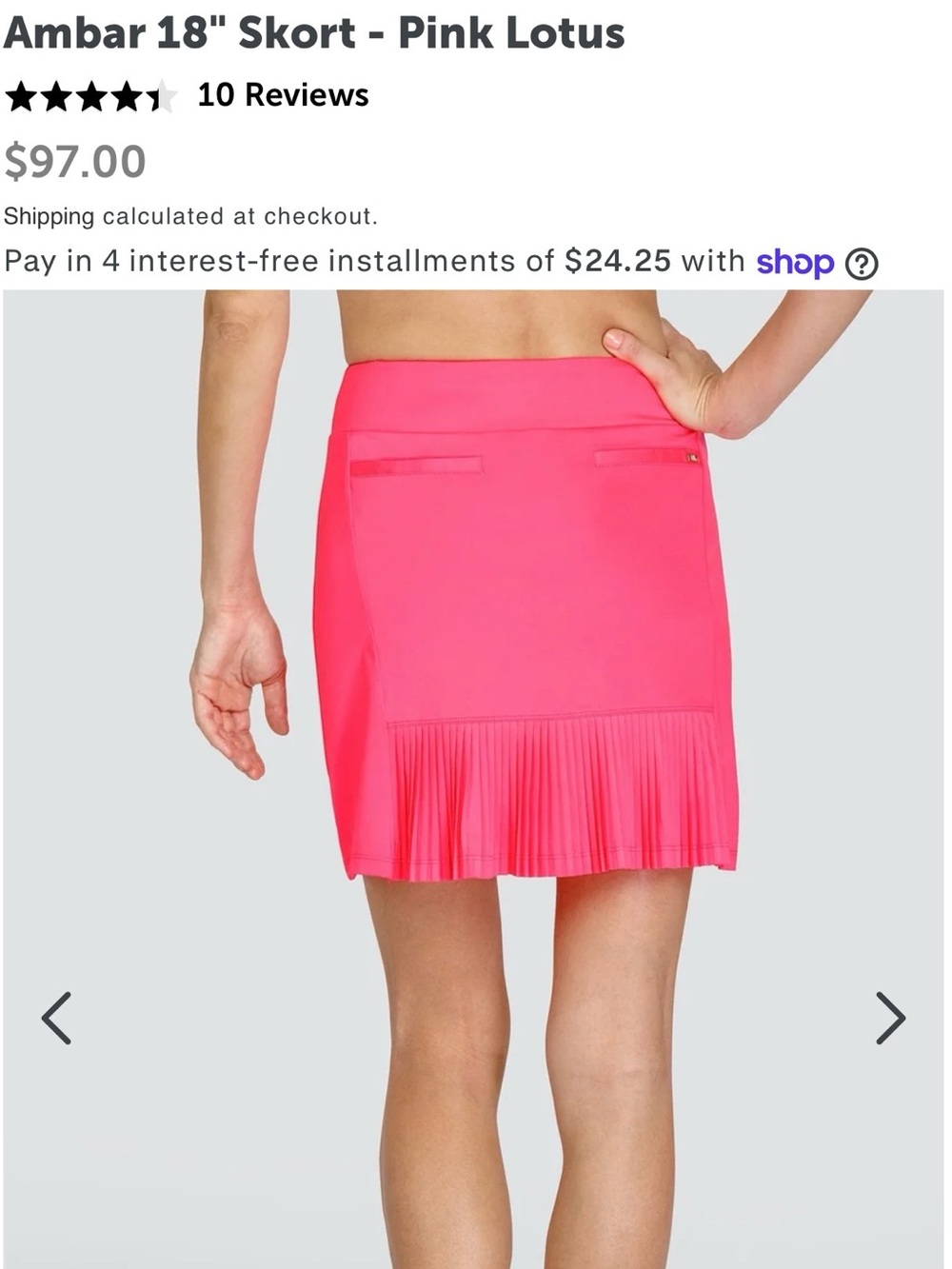 NWT Tail Ambar 18 inch skort with coordinating Zula top.  Size M - Picture 4 of 5